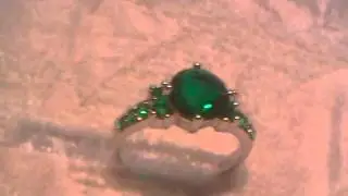 10k White Gold Filled Lab Created Emerald Ring