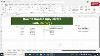To Handle Ugly Errors in MS Excel/Spreadsheet with #iferror  function