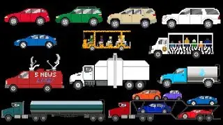 Уличные транспортные средства 5 &ndash; Автомобили, грузовики и внедорожники &ndash; Детский киносеанс (веселое и познавательное обучающее видео)