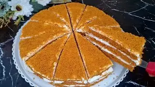 Honey Cake in 30 minutes! A simple recipe without rolling out the cake layers.