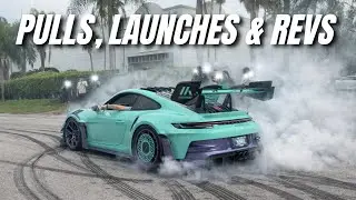 INSANE CARS LEAVING THE BIGGEST PORSCHE CARS & COFFEE - PULLS, REVS, & LAUNCHES 🔥