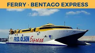 Arrival & departure of ferry BENTAGO EXPRESS, Morro Jable (Fred. Olsen Express)