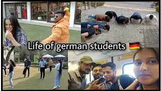 Daily Life of german Students🇩🇪 Goethe Delhi | Push up competition | College life ❤️