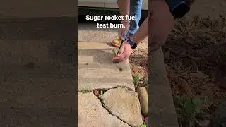 Sugar rocket fuel test burn.