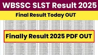 WBSSC SLST RESULT 2025 JARI ⚫ WBSSC SLST RESULT 2025 Kaise Dekhe ✔️ HOW TO CHECK WBSSC SLST RESULT 