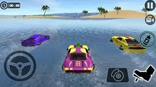 Multiple Car Vs Car Beach Water Stunt Racing Game || Car Racing Games || Car 3D Games To Play