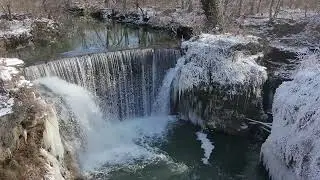 Drone cedar cliff falls and bald eagles