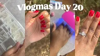 Vlogmas Day 20 | Holiday Nails: Custom Press on Nails❤️🌹💅🏾