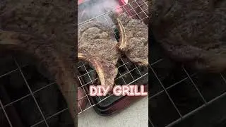 DIY Grill- from an old baking sheet #diy #grill #steak #bakingsheet
