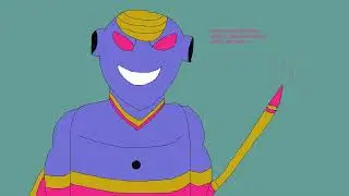 Burter (DBZ) (2000-2009) (Dark Golden and Magenta Armor and Staff) Art by J.A. Ealy (AAP)