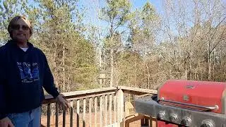 working on my honey do list, fixing the leaf removal problem on my deck for 19 dollars