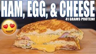ONE PAN HAM, EGG, & CHEESE TOAST | Easy 5 MINUTE High Protein Breakfast Recipe