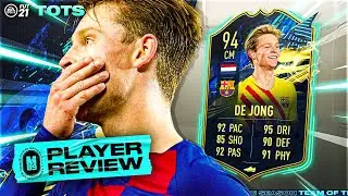 TOTS DE JONG PLAYER REVIEW | 94 TOTS DE JONG REVIEW | FIFA 21 Ultimate Team