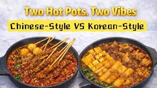 Chinese Chili Skewers VS. Korean Chili Beef Ribs, What I Cooked Two Very Different Hot Pots🍲
