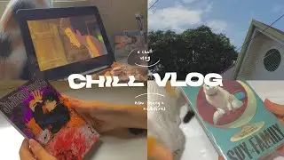 chill vlog || reading manga, mini manga haul, relaxing, watching anime 🌱🪵