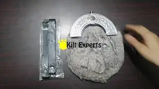 Grey Fur Rabbit 3 Teasel Sporran With Chain Belt By Kilt Experts