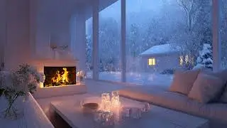 Soft Winter Piano Ambience | Snowy Night Calm Music for Studying, Reading and Relaxing