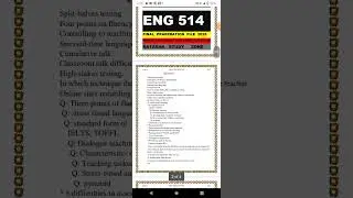 ENG514 final term preparation file 2025 most repeated questions by Natasha study zone