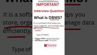 What is DBMS? Data base Management System #database #interview
