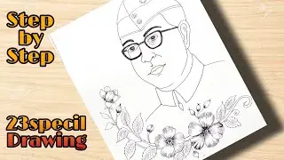Netaji Subhas Chandra Bose drawing easy/very easy and simple Netaji Subhash Chandra Bose drawing