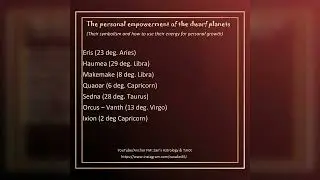 The personal empowerment of the dwarf planets &ndash; astrology presentation