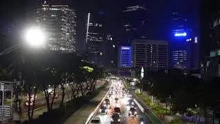 10 Hours City Traffic Sounds for Sleep | Highway Ambience At Night In Jakarta Indonesia