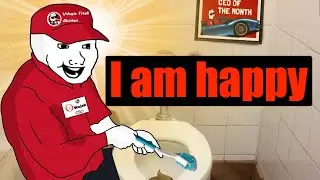 WOJAK FINDS HAPPINESS AS A WAGE SLAVE