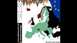 Difference between EU and Schengen Area! #map #eu #schengen #europe #youtubeshorts