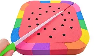 Satisfying Video | How To Make Watermelon with Kinetic Sand Cake Cutting ASMR RainbowToyTocToc