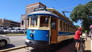 Ride On the Delmar Loop Trolley Ex-Trimet Gomaco Brill Streetcar 002 to Missouri History Museum 