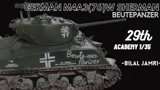 German Beutepanzer M4A3(76)W Sherman 1/35 Academy
