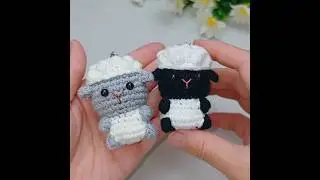 How to crochet a mini sheep keychain hanger? Cute and practical! #crochet #knittig #amigurumi