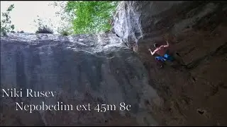 Niki Rusev climbs: Nepobedim 8c at Prohodna Cave Full Route