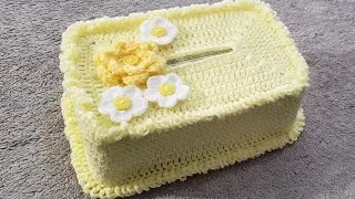 Как связать крючком чехол для коробки с салфетками
