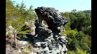 Small natural window next to Natural Arch - Daniel Boone National Park