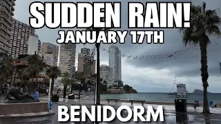 Benidorm: SUDDEN RAIN, Quiet Streets & Cold Weather! 🌧️┃January 17th