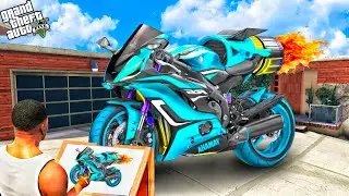 Franklin Using Magical Painting To Draw Fastest Bike
