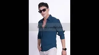 Men Solid Casual Dark Blue Shirt