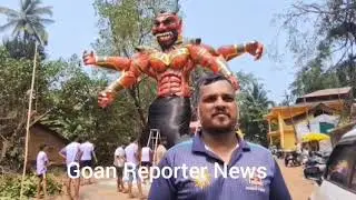 Goan Reporter: 45-foot high Shri Krishna and 32-foot high Narkasur effigies are being displayed 