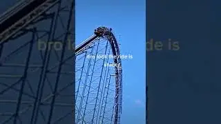 ride called millennium force gets stuck at the top of the ride 300ft in the air