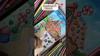 Candyland drawing!🍭🍭🤩Candy house! Imaginary Art!#drawing #shorts