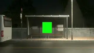 Bus Stop Billboard - Variant 1 - Billboards Green Screen Pack