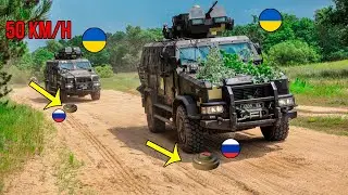 Two Ukrainian Armored Vehicles Hit A Mine At Maximum Speed..