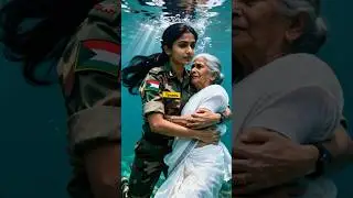 Bangladeshi Lady Army Officer Jumps Into Sea to Save a Mother! #ai #army