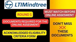 Important documents for mindtree online assessment | Important information Acknowledged Eligibility