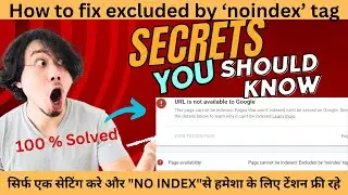 #shorts #ytshorts Fix Excluded by &lsquo;noindex&rsquo; tag in Search Console 2023|100% Solved #trending