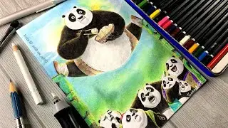 Kung Fu Panda Drawing  🐼 | Colour Pencil Drawings| Artdraw