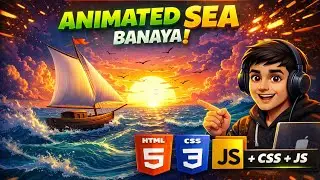 🌊 ANIMATED OCEAN SCENE with DAY/NIGHT TOGGLE! 🌙 #viral #sea #2026 #tripathidevlab #boat #animation 