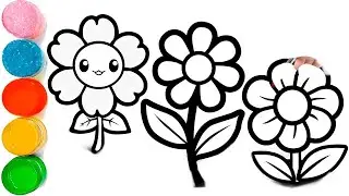 How To Draw a Flower Drawing | Beautiful Sunflower Drawing For Kids | Rainbow Flower Drawing Easy