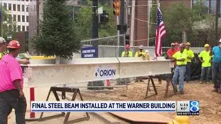 Crews top off Warner Building in downtown Grand Rapids